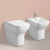 Paire Bidet + Installation De Toilette Au Sol Affleurante Au Mur En Céramique Blanche