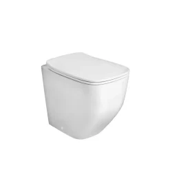 Paire D'appareils Sanitaires Sur Pied, Blanc Brillant, Avec Abattants De Toilettes