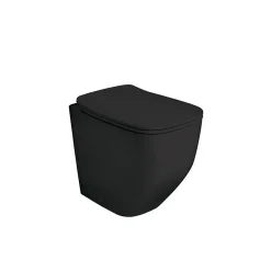 Paire De Wc Sur Pied Et Bidet En Céramique Noire Mate