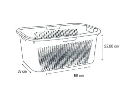 Panier à linge vert 40L en polypropylène, Sundis Pixel