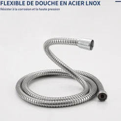 Panneau de douche Chromé en Laiton 4 en 1 Colonne de Douche Hydromassante Murale Système de Douche Multifonctionnel