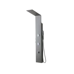 Panneau De Douche Hydromassante En Acier Brossé Chromé H 150Cm