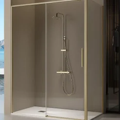 Panneau de douche lateral fixe pour paroi de douche DELTA or brosse 66.5-69 cm