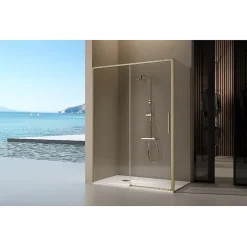 Panneau de douche lateral fixe pour paroi de douche DELTA or brosse 66.5-69 cm