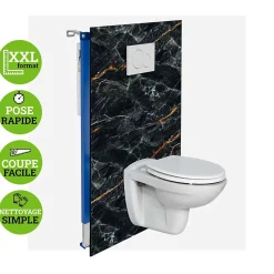 Panneau d'habillage pour bâti,support WC suspendu, 1200x1200x4 mm, finition Marbre, Promise KOBERT,IN