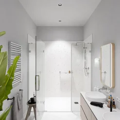 Panneau Douche PVC Terrazzo Blanc - L. 240 x l. 100 x ép. 1 cm