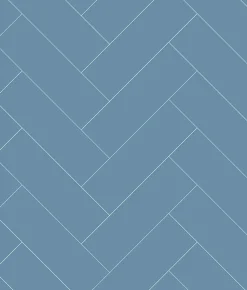Panneau mural Alu Douche Salle de Bain CHEVRON BLEU MAT DROITE 120 cm x 210 cm