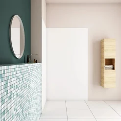 Panneau mural de douche blanc 120x80x210cm,Panneaux muraux salle de bain habillage mural aluminium,avec 2 profilés de finition