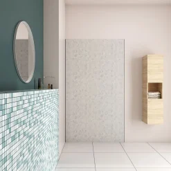 Panneau mural de douche Béton gris 90x210cm,Panneaux muraux salle de bain habillage mural aluminium