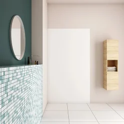 Panneau mural de douche blanc 80x210cm,Panneaux muraux salle de bain habillage mural aluminium,avec 2 profilés de finition