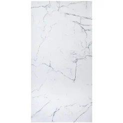 Panneau mural de douche resine effet marbre blanc 250x100 cm Natte d'etancheite periferique integree