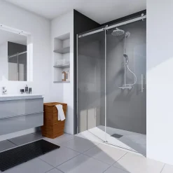Panneau mural de salle de bains l.90x255 cm, anthracite, Schulte DécoDesign