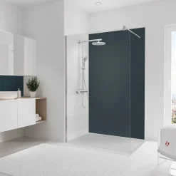 Panneau mural de salle de bains l.120 x H.210 cm, anthracite, Schulte DecoDesign