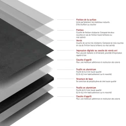 Panneau mural de salle de bains l.100 x H.255 cm, effet ardoise anthracite mat, Schulte Décodesign vendu par 2