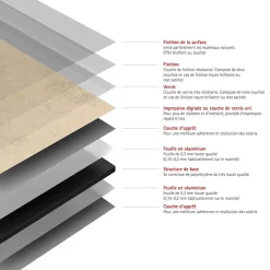 Panneau mural de salle de bains l.100 x H.255 cm, effet travertin beige, Schulte Décodesign vendu par 2