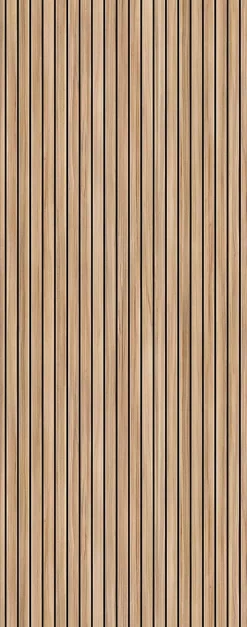 Panneau mural de salle de bains l.100 x H.255 cm, effet tasseaux bois chêne vertical, Schulte DécoDesign Japandi