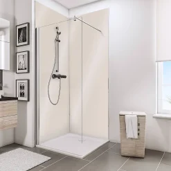 Panneau mural de salle de bains l.100 x H.210 cm, beige brillant, Schulte Décodesign Brio vendu par 2