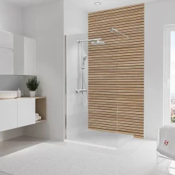 Panneau mural de salle de bain l.125 x H.255 cm, japandi horizontal, Schulte DécoDesign