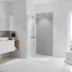 Panneau mural de salle de bains l.90 x H.210 cm, gris argenté, Schulte DécoDesign Couleur