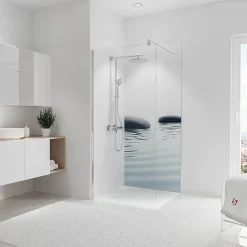 Panneau mural de salle de bains l.90 x H.210 cm, pierres zen et eau, Schulte DécoDesign Photo