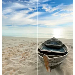 Panneau mural de salle de bains l.90 x H.210 cm, bateau en niche, Schulte Décodesign photo vendu par 2