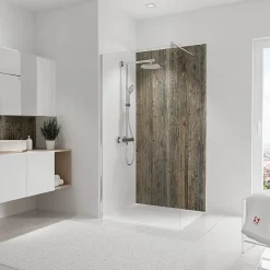 Panneau mural salle de bains 100 x 210 cm, Schulte DécoDesign Décor, bois veilli