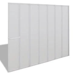 Pare baignoire à 7 volets avec porte-serviettes (140x168 cm - Blanc)