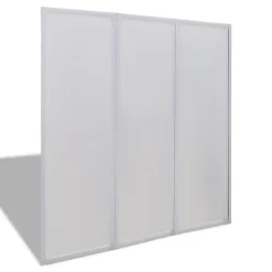 Pare baignoire à 3 volets rétractables (117x120 cm - Blanc)