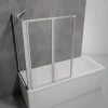 Pare baignoire à coller 2 volets + paroi de retour fixe, 89 x 70 x 120 cm, alu-argenté, Schulte