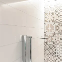 Pare baignoire 2 volet pliante et pivotant chrome - L.100 x H.140 cm en 6mm verre anticalcaire