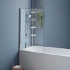 Pare baignoire 1 volet 70x120 cm avec profilé en aluminium argenté