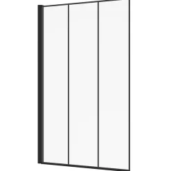 Pare baignoire 1 volet 80x140 cm sérigraphié effet verrière avec profilé en aluminium noir