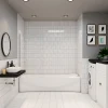 pare baignoire Argent 70x130cm,paroi fixée,5mm verre anticalcaire,style industriel et Installation réversible