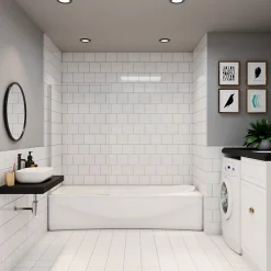pare baignoire Argent 70x130cm,paroi fixée,5mm verre anticalcaire,style industriel et Installation réversible