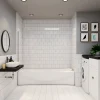 pare baignoire Argent 40x130cm,paroi fixée,5mm verre anticalcaire,style industriel et Installation réversible