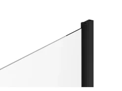 Pare baignoire avec porte-serviette en métal noir mat au style industriel - 70 x 140 cm - TOBIN