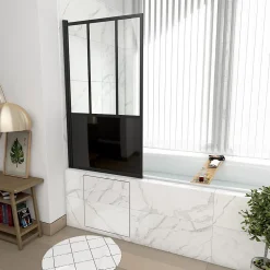 Pare baignoire Black Indus pivotant noir 130 x 75cm Galedo