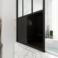 Pare baignoire Black Indus pivotant noir 130 x 75cm Galedo