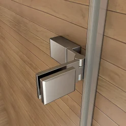 Pare baignoire chromé 2 volets - L.100 x H.140cm - 5mm verre sécurité - Pivotant et repliable 180 degré