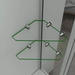 Pare baignoire chromé pivotante L.100 x 140 cm avec 2 étagères - 6mm verre sécurité - solution pratique, élégante