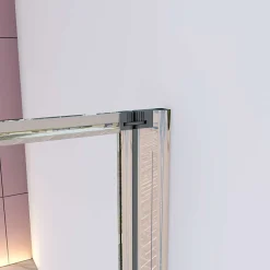 Pare baignoire Chrome pliante,L120xH140cm avec pliante 5 volets pliants 180 degrés,Installation réversible,4mm verre trempé