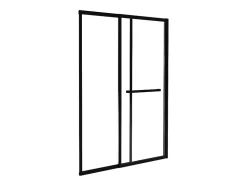 Pare baignoire coulissant noir mat avec porte serviette - 120x140 cm - WAIMEA