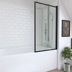 Pare baignoire Dark Edge pivotant noir 130 x 75cm Galedo