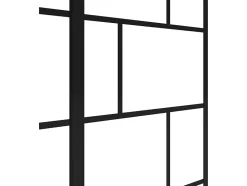 Pare baignoire noir mat au style industriel avec volet pivotant - 100 x 140 cm - OBELINI