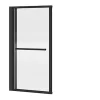 Pare baignoire pivotant et relevable avec porte serviette - Noir mat - 120 x 140 cm - VESLIRA