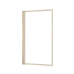 Pare baignoire pivotant l.80 x H.140 cm profilés effet bois, Galedo Art Déco