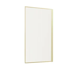 Pare baignoire pivotant l.80 x H.140 cm verre ondulé et profilés doré brossé, Galedo Edge