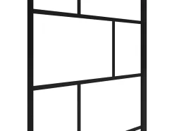 Pare baignoire pivotant style industriel - 90 x 140 cm - Noir mat - Verre - RIVANON