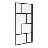 Pare baignoire pivotant style industriel - 80 x 140 cm - Noir mat - Verre - RIVANON