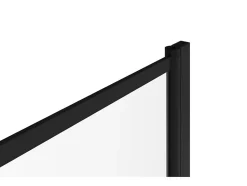 Pare baignoire pivotant style industriel - 80 x 140 cm - Noir mat - Verre - RIVANON
